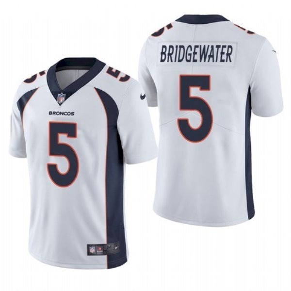Nike Broncos 5 Bridgewater White Vapor Untouchable Limited Men Jersey