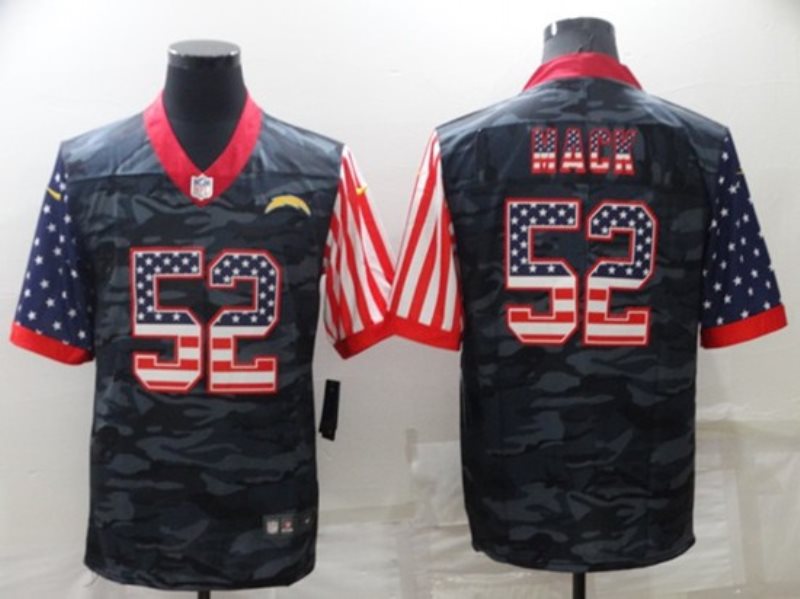 Nike Chargers 52 Khalil Mack Camo USA Flag Limited Men Jersey