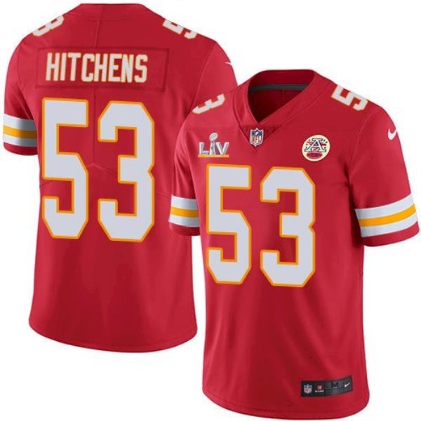 Nike Chiefs 53 Anthony Hitchens Red 2021 Super Bowl LV Limited Vapor Untouchable Limited Men Jersey