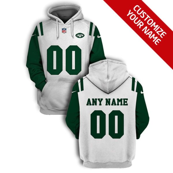 NFL Jets Customized White 2021 Stitched New Hoodie
