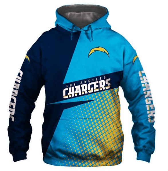 NFL Los Angeles Chargers 3D Print Fan's Casual Pullover Hoodie Sweatshirt