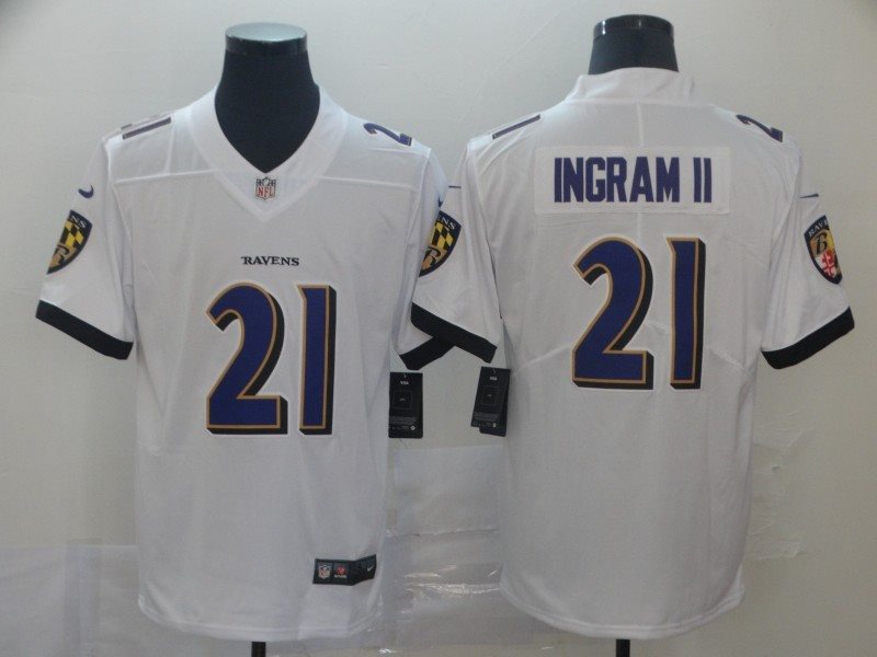 Nike Ravens 21 Mark Ingram II White Vapor Untouchable Limited Men Jersey
