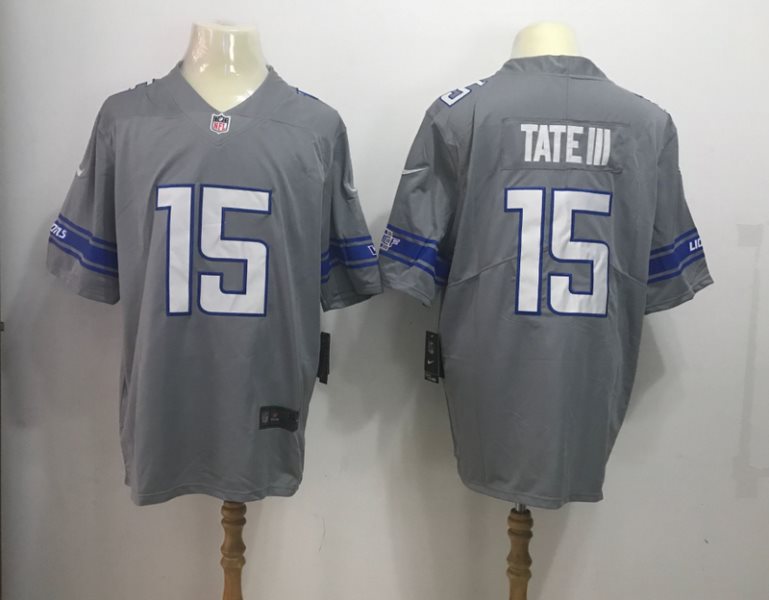Nike NFL Detroit Lions 15 Golden Tate III Grey 2017 Color Rush Limited Men Jersey