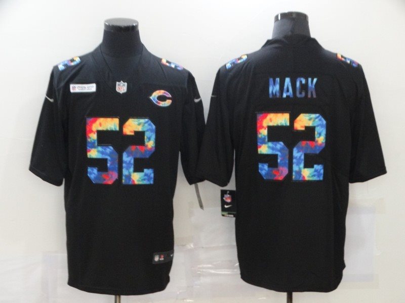 Nike Bears 52 Khalil Mack Black Rainbow Limited Men Jersey
