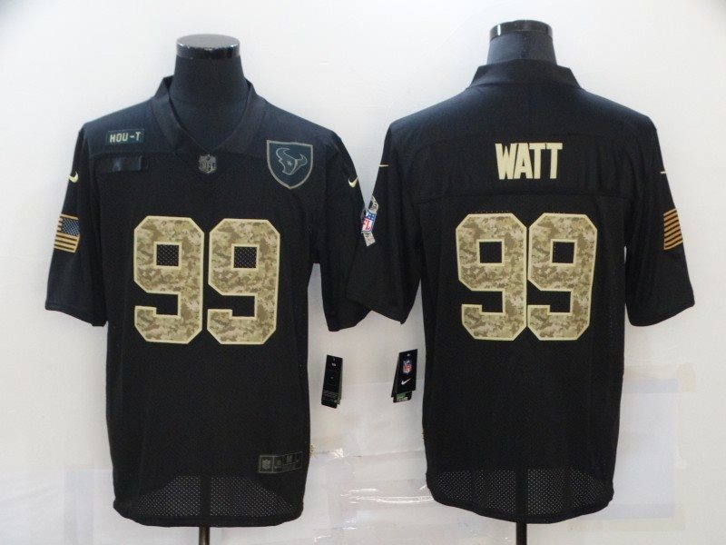 Nike Texans 99 J.J. Watt 2020 Black Camo Salute To Service Limited Men Jersey