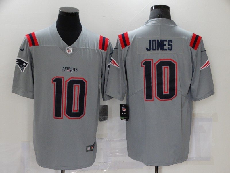 Nike Patriots 10 Mac Jones Grey Vapor Limited Men Jersey