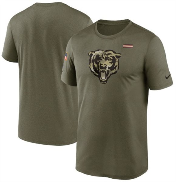 Nike Chicago Bears 2021 Olive Salute To Service Legend Performance T-Shirt
