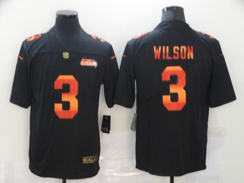 Nike Seahawks 3 Russell Wilson 2020 Black Fashion Limited Men Jersey