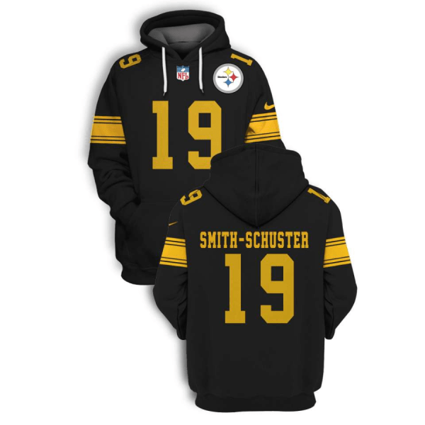 NFL Steelers 19 JuJu Smith-Schuster Black Color Rush 2021 Stitched New Hoodie