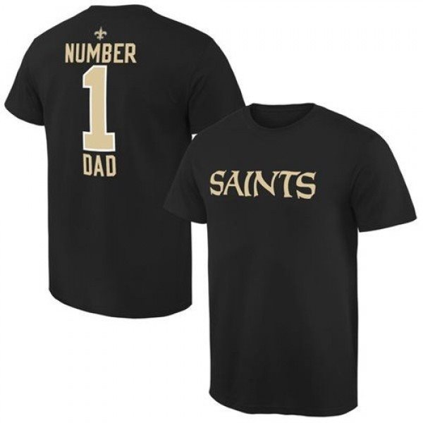 NFL New Orleans Saints Pro Line Number 1 Dad T-Shirt Black