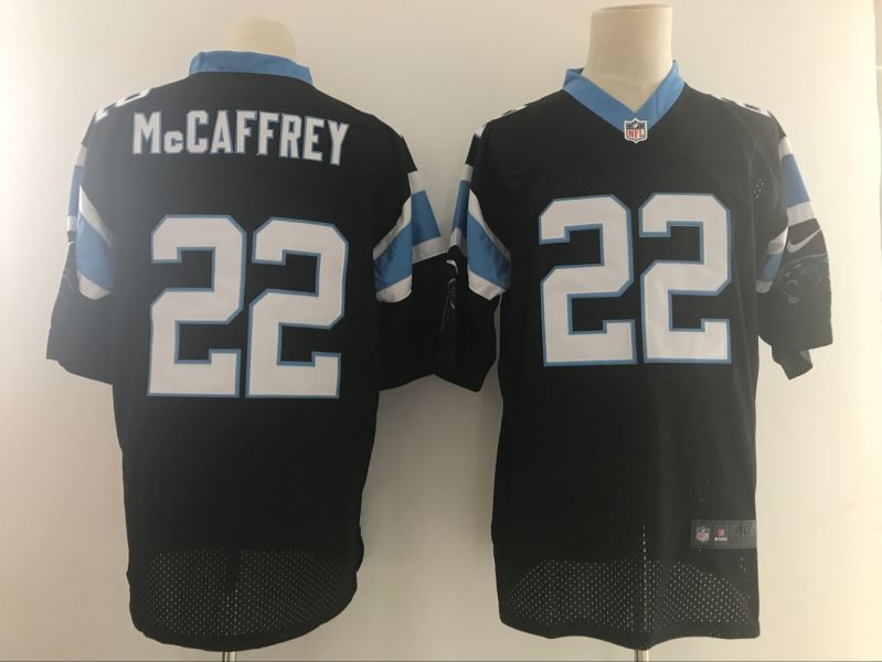 Nike Carolina Panthers 22 Christian McCaffrey 2017 NFL Draft Black Game Men Jersey