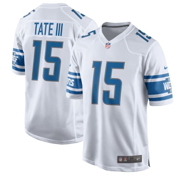 Nike NFL Detroit Lions 15 Golden Tate III White 2017 Game Jersey