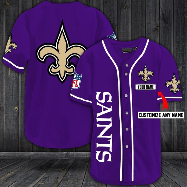 NFL New Orleans Saints Baseball Customized Jersey (3)