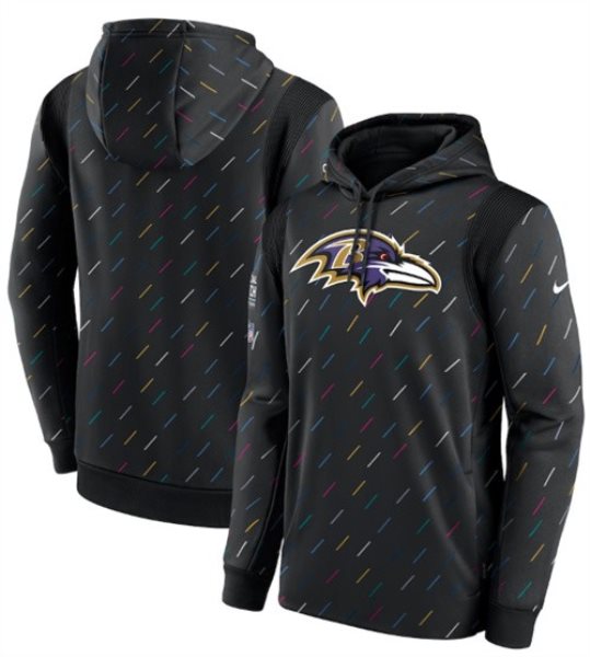 Nike Baltimore Ravens 2021 Charcoal Crucial Catch Therma Pullover Hoodie