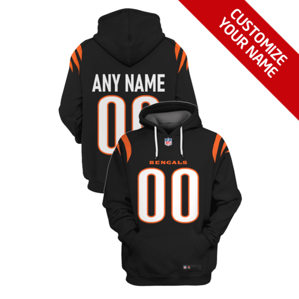 NFL Bengals Customized All Black 2021 Stitched New Hoodie