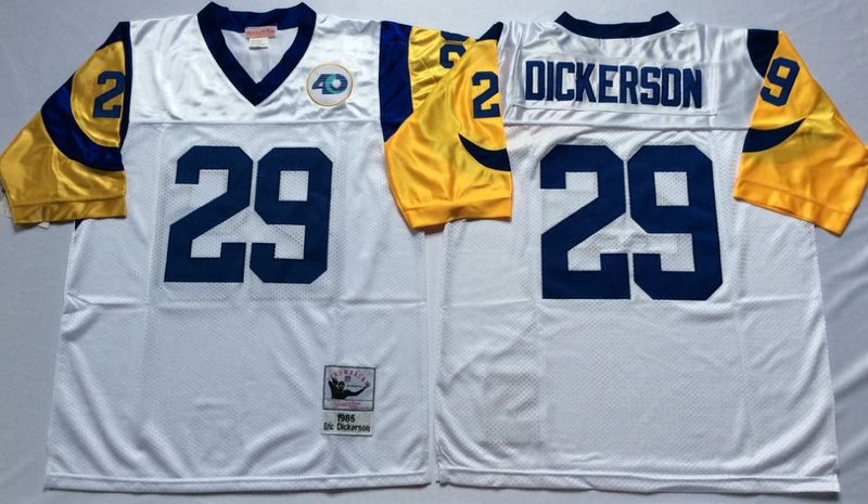 NFL Rams 29 Eric Dickerson White M&N Throwback Men Jersey