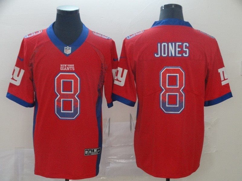 Nike Giants 8 Daniel Jones Red Drift Fashion Limited Men Jersey