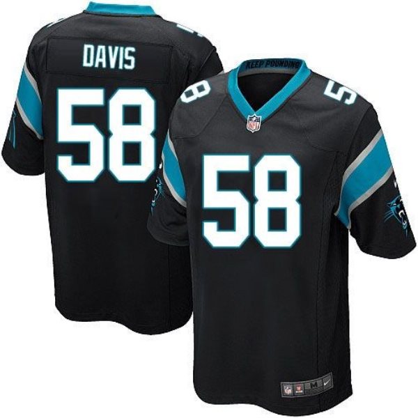 Nike Panthers 58 Thomas Davis Black Team Color Youth Stitched NFL Elite Jersey
