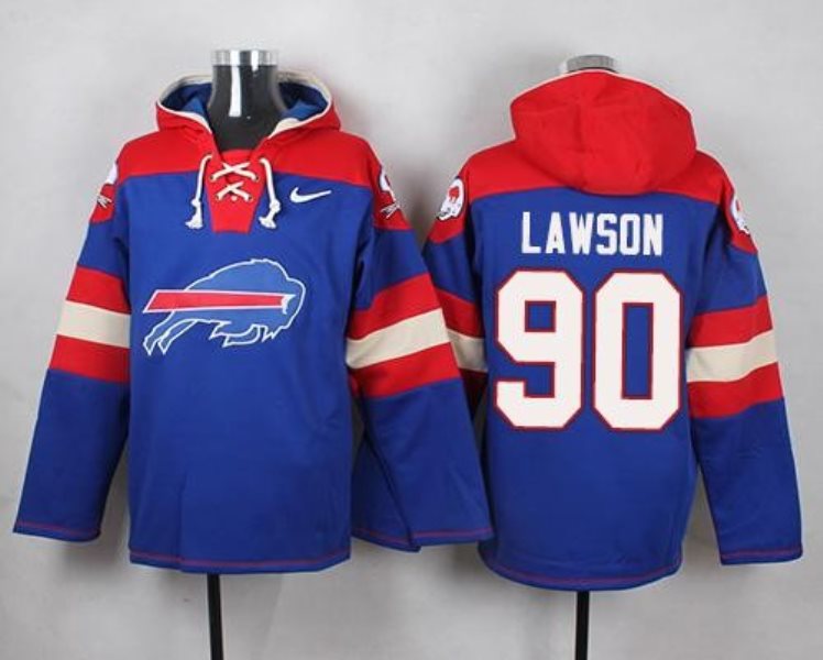 Nike Bills 90 Shaq Lawson Royal Blue Player Pullover NFL Sweatshirt Hoodie