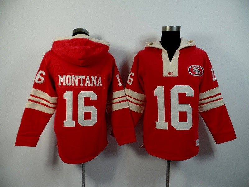 San Francisco 49ers Joe MontanRed 2015 Stitched Hoodie Sweatshirt