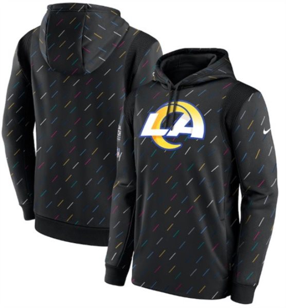 Nike Los Angeles Rams 2021 Charcoal Crucial Catch Therma Pullover Hoodie