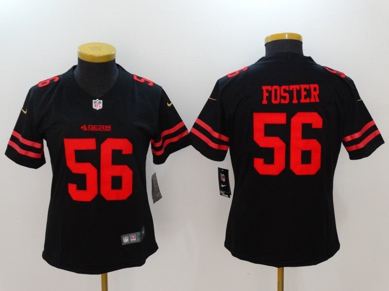 Nike 49ers 56 Reuben Foster Black Vapor Untouchable Limited Women Jersey