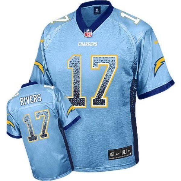 Nike Chargers 17 Philip Rivers Electric Blue Alternate Stitched NFL Elite Drift jersey