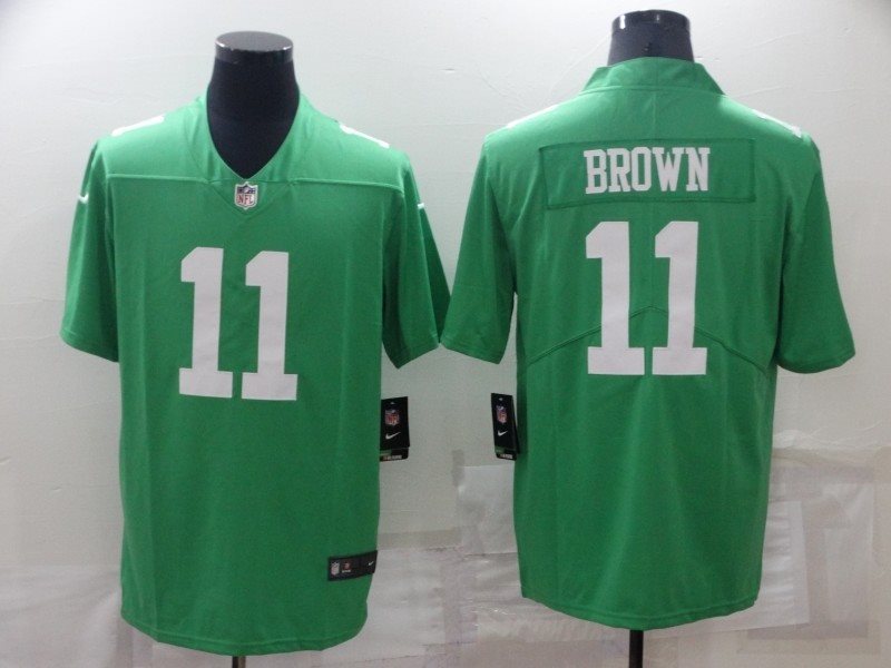 Nike Eagles 11 A. J. Brown Green Vapor Limited Men Jersey