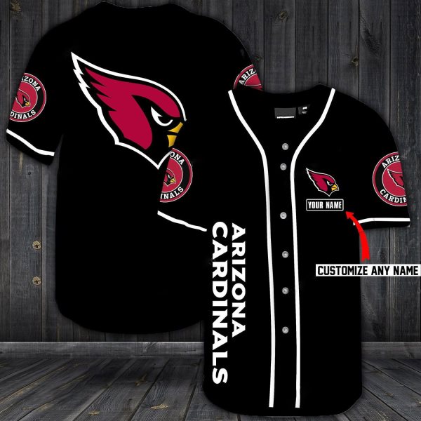 NFL Arizona Cardinals Baseball BLACK Customized Jersey