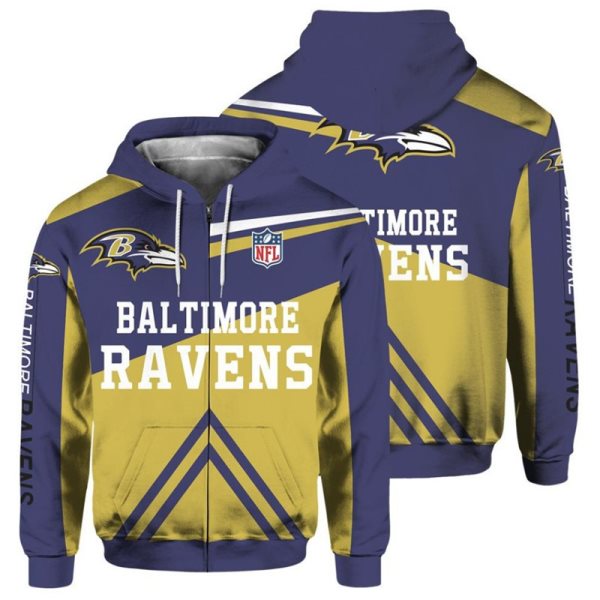 NFL Baltimore Ravens Rugby Fan 3D Flight Suit Spring Trainer Hoodie Sweatshirt
