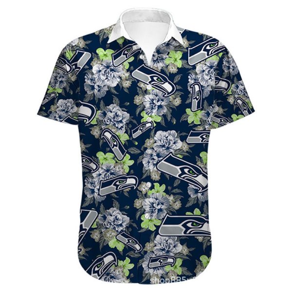 NFL Seattle Seahawks Hawaiian Short Sleeve Shirt