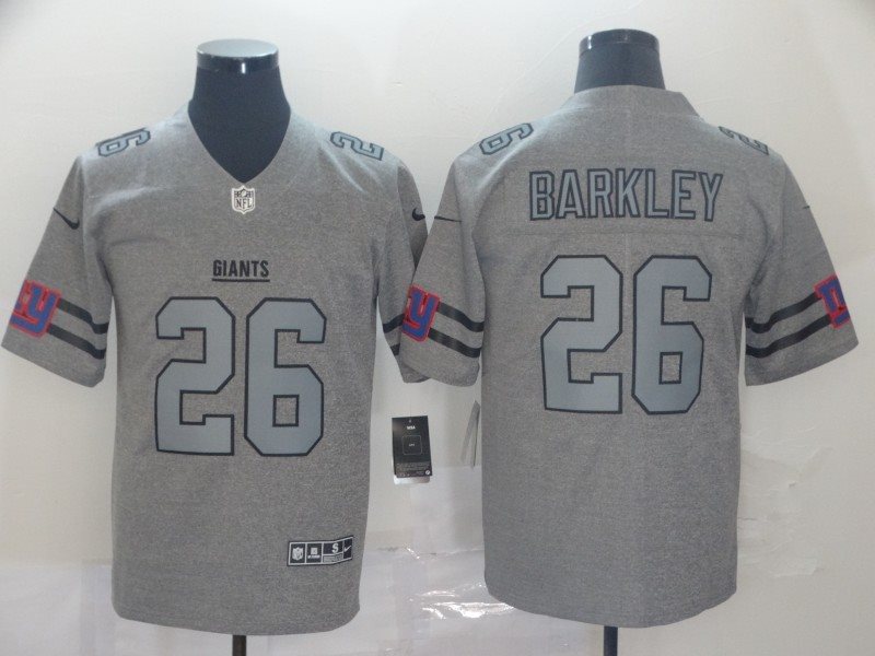 Nike Giants 26 Saquon Barkley 2019 Gray Gridiron Gray Vapor Untouchable Limited Men Jersey