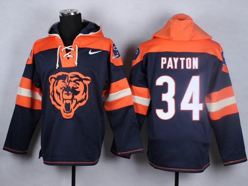 2014 new NFL Chicago Bears No.34 Payton Sawyer Hooded Sweatshirt Men blue jersey