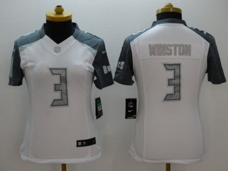 Nike Buccaneers 3 Jameis Winston White Women Stitched NFL Limited Platinum Jersey