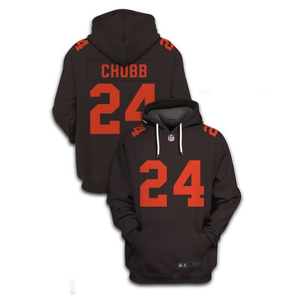 NFL Browns 24 Nick Chubb 2021 Stitched New Hoodie
