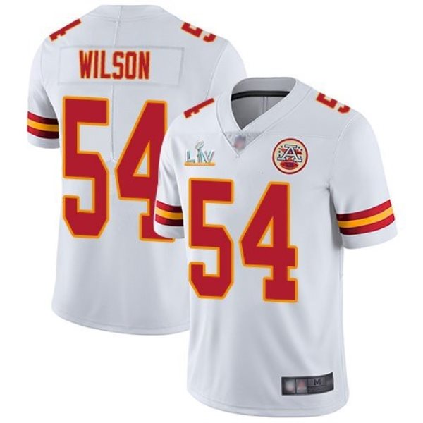 Nike Chiefs 54 Damien Wilson White 2021 Super Bowl LV Limited Vapor Untouchable Limited Men Jersey