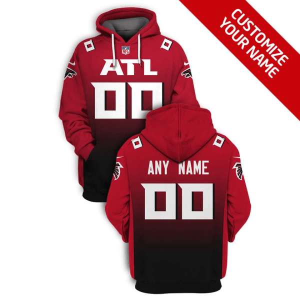 NFL Falcons Customized Red Alternate 2021 Stitched New Hoodie