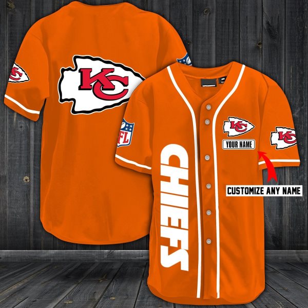NFL Kansas City Chiefs Baseball Customized Jersey (5)