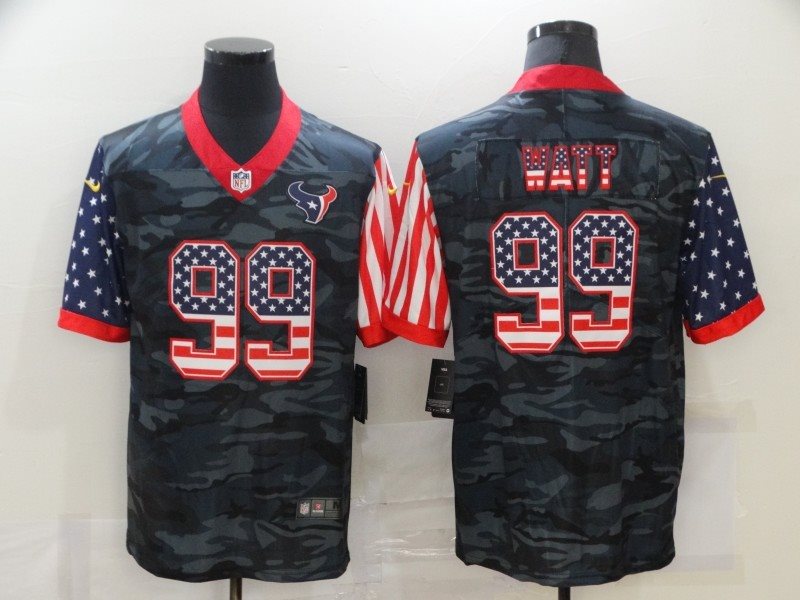 Nike Texans 99 J.J. Watt 2020 Camo USA Flag Limited Men Jersey