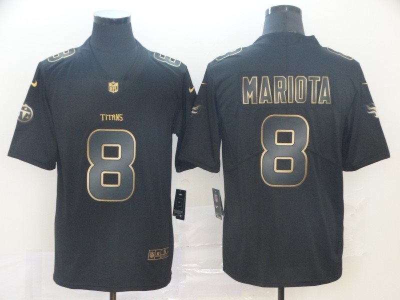 Nike Titans 8 Marcus Mariota Black Gold Vapor Untouchable Limited Men Jersey