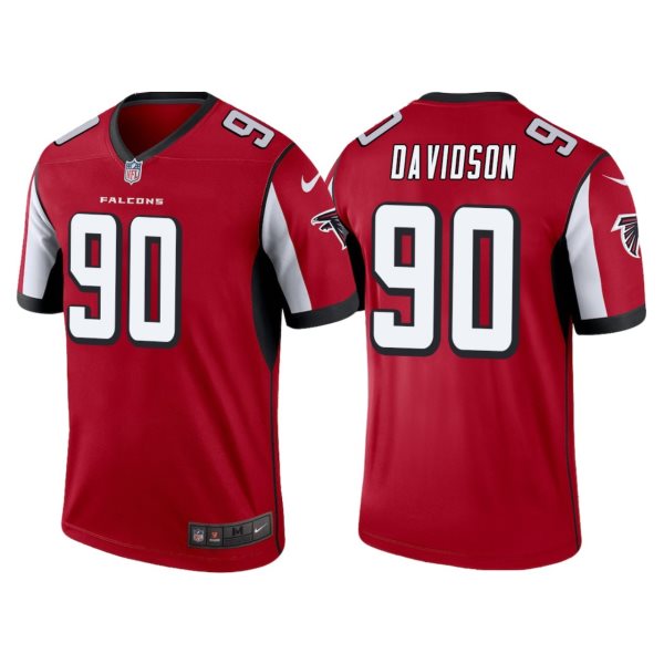 Nike Falcons 90 Marlon Davidson Red 2020 NFL Draft Vapor Limited Men Jersey