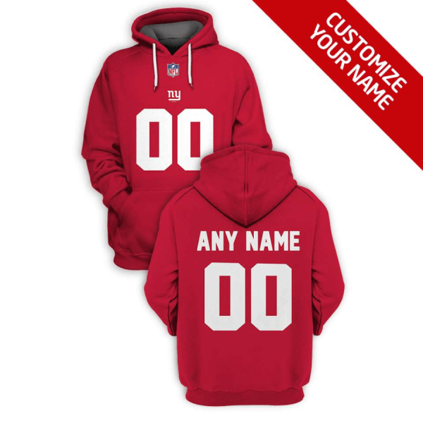 NFL Giants Customized Red 2021 Stitched New Hoodie