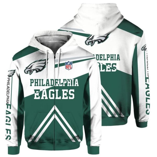 NFL Philadelphia Eagles Rugby Fan 3D Flight Suit Spring Trainer Hoodie Sweatshirt