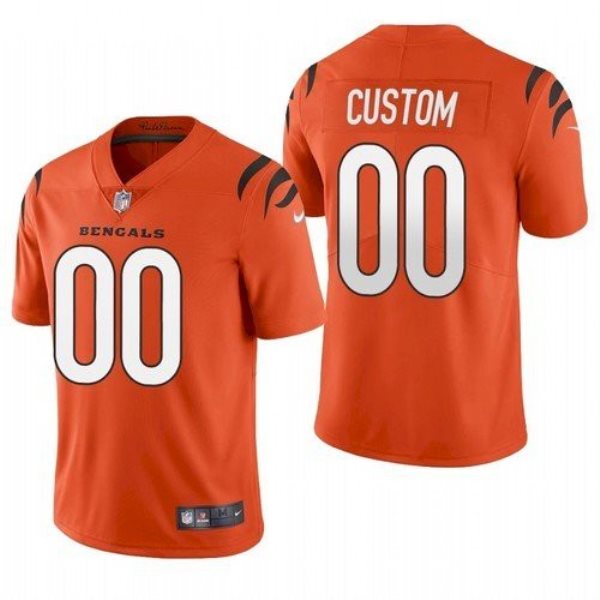 Nike Bengals Customized 2021 New Orange Vapor Limited Men Jersey