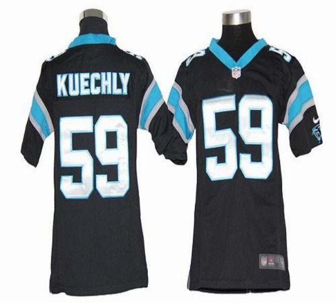 Youth Nike Carolina Panthers 59 Luke Kuechly Black Elite Jersey