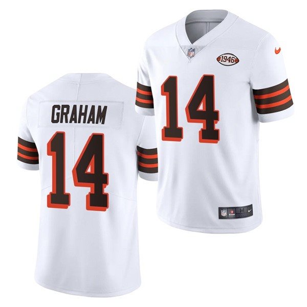 Nike Browns 14 Otto Graham White 1946 Collection Vapor Limited Men Jersey