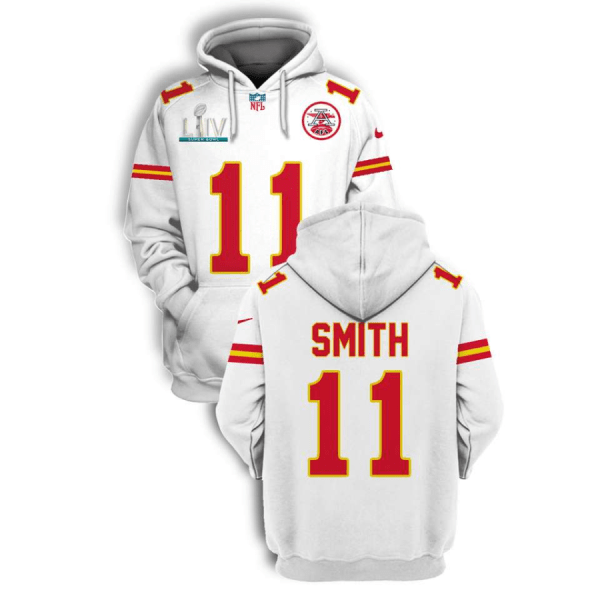 NFL Chiefs 11 Alex Smith White Super Bowl LIV 2021 Stitched New Hoodie