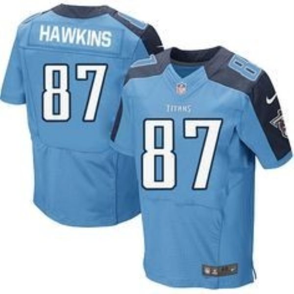 NFL Titans 87 Lavelle Hawkins Light Blue Nike Elite Men Jersey