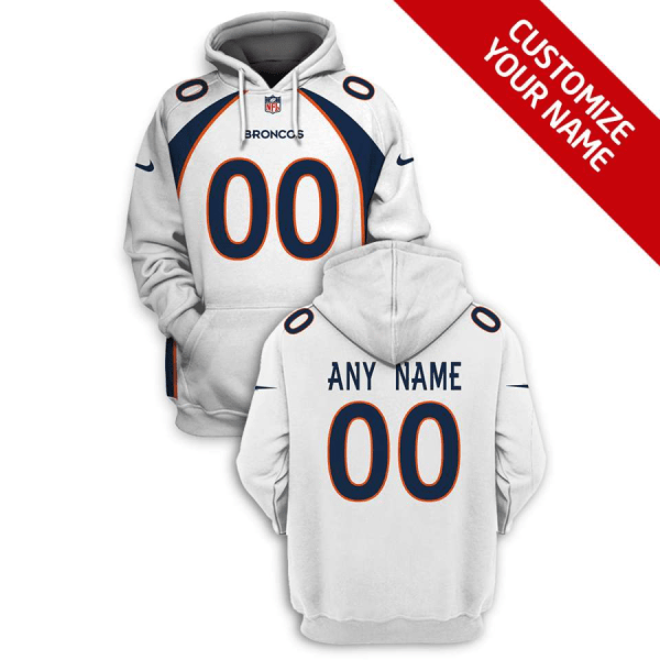 NFL Broncos Customized White 2021 Stitched New Hoodie