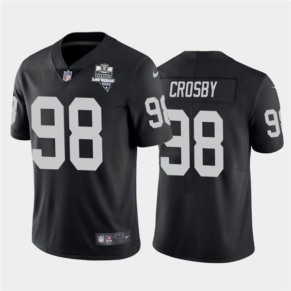 Nike Raiders 98 Maxx Crosby Black 2020 Inaugural Season Vapor Limited Men Jersey